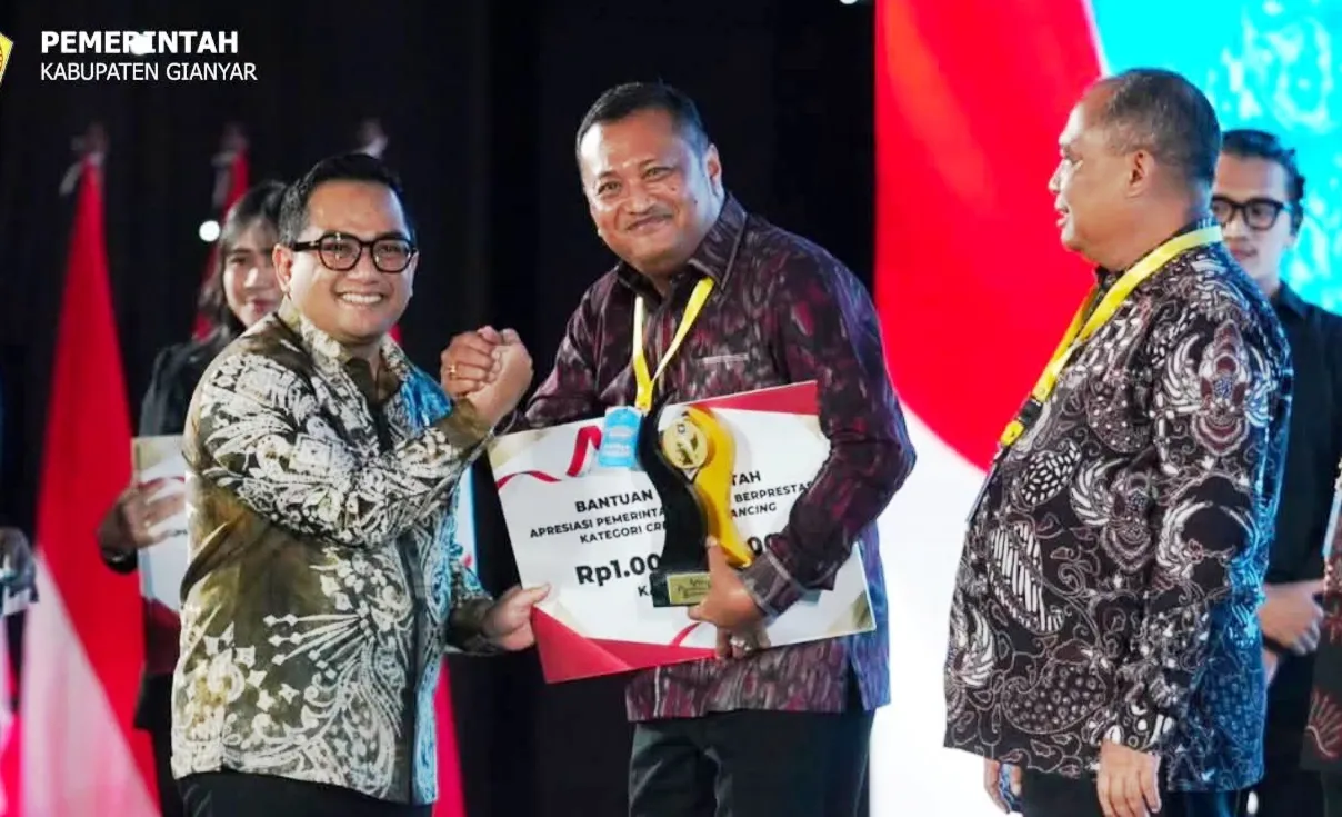 Kabupaten Gianyar Borong Dua Penghargaan Nasional dan Raih Insentif Rp3 Miliar dari Kemendagri